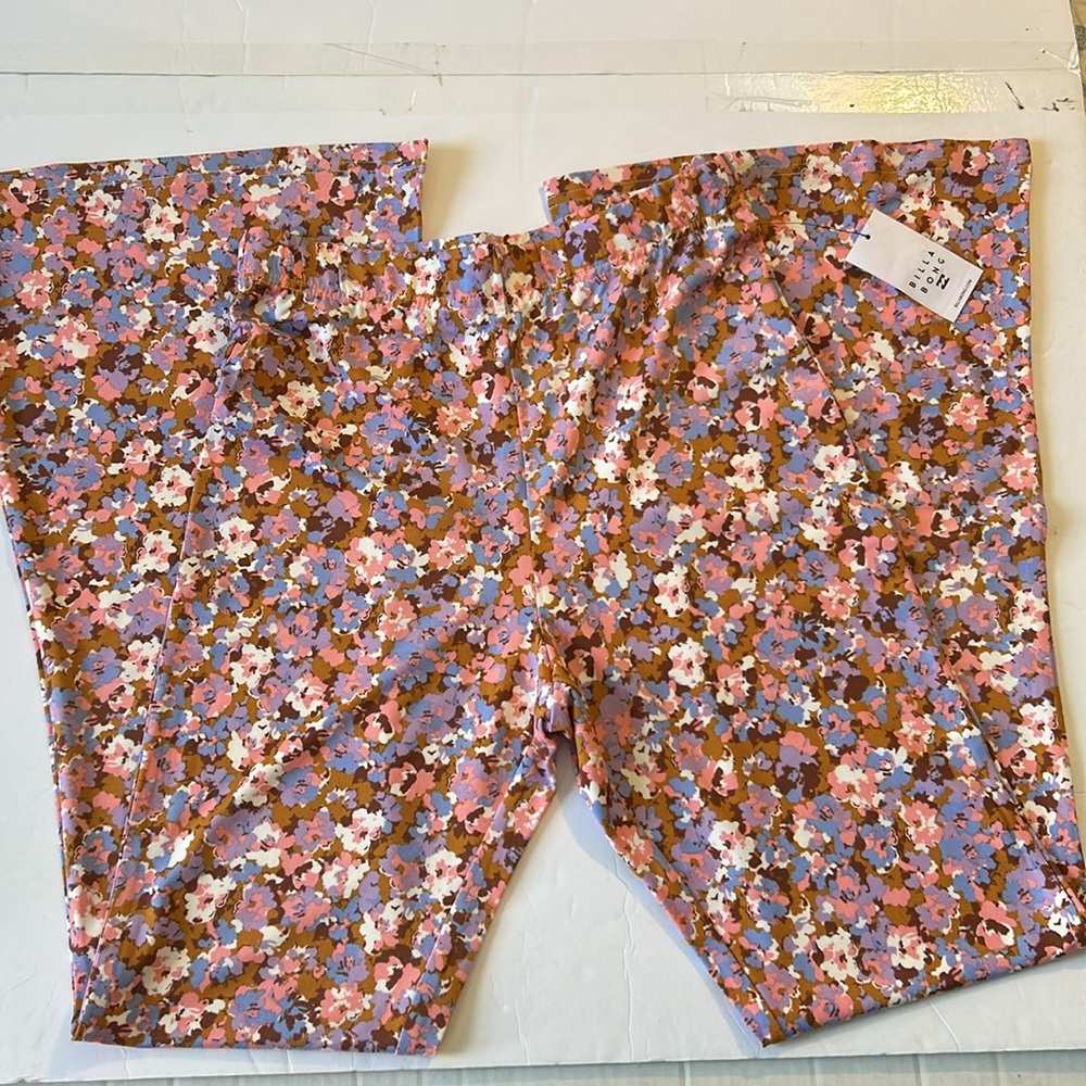 Billabong Small Pants Hang Loose Pant ditsy floral print high waist flare NWT - Picture 2 of 10